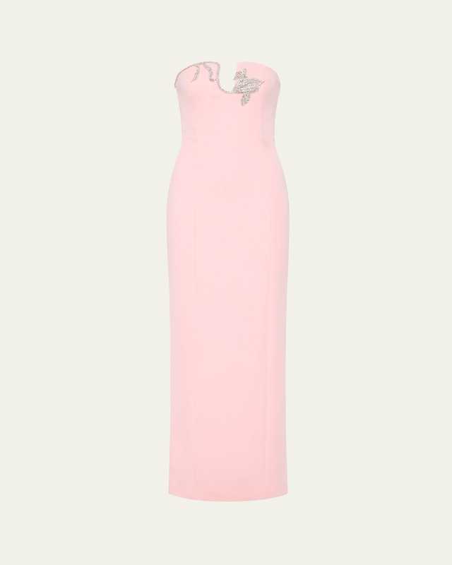 Leura Crystal Long Strapless Gown